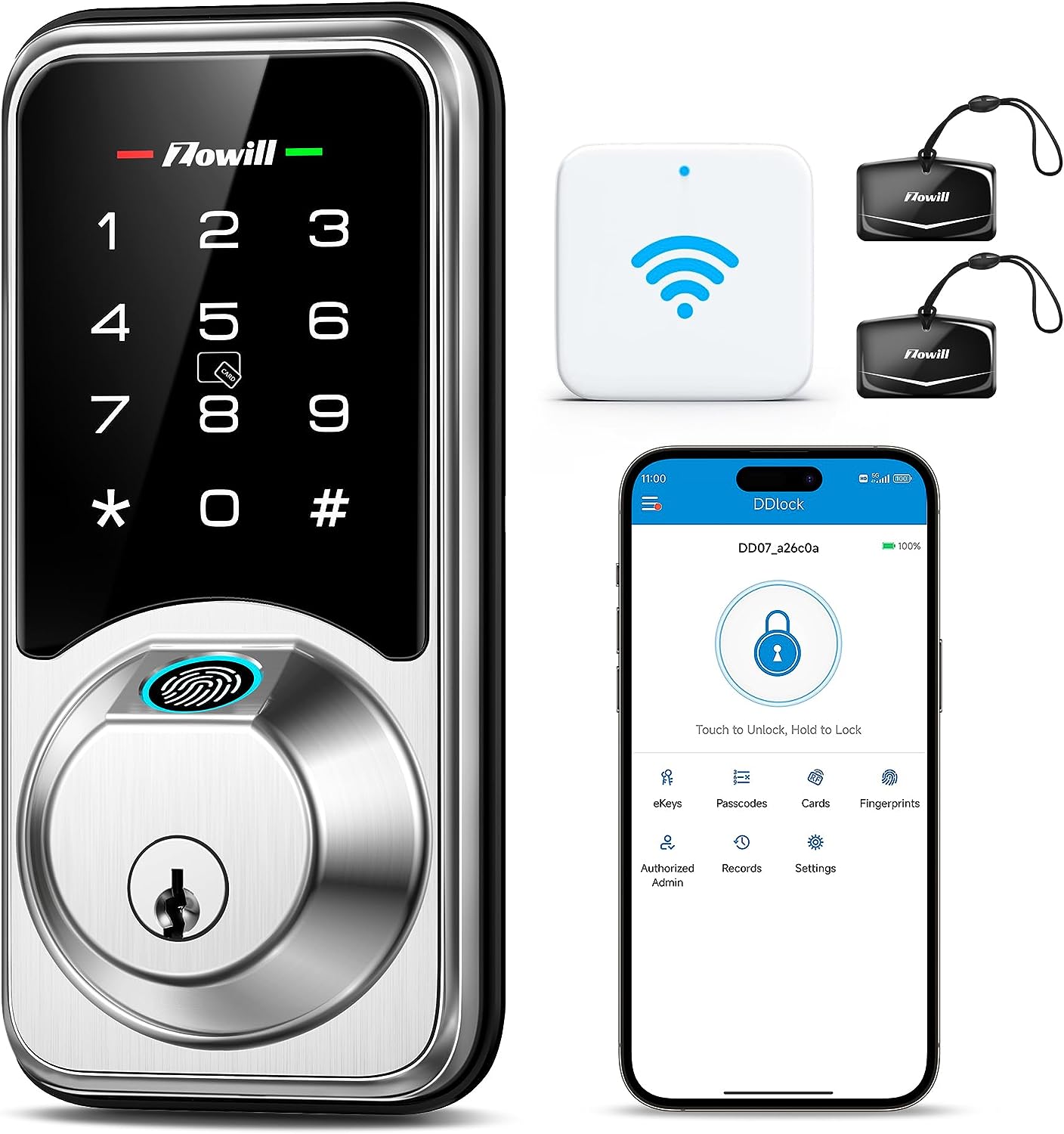 WiFi Smart Deadbolt Lock, Zowill Fingerprint Door Lock [...]