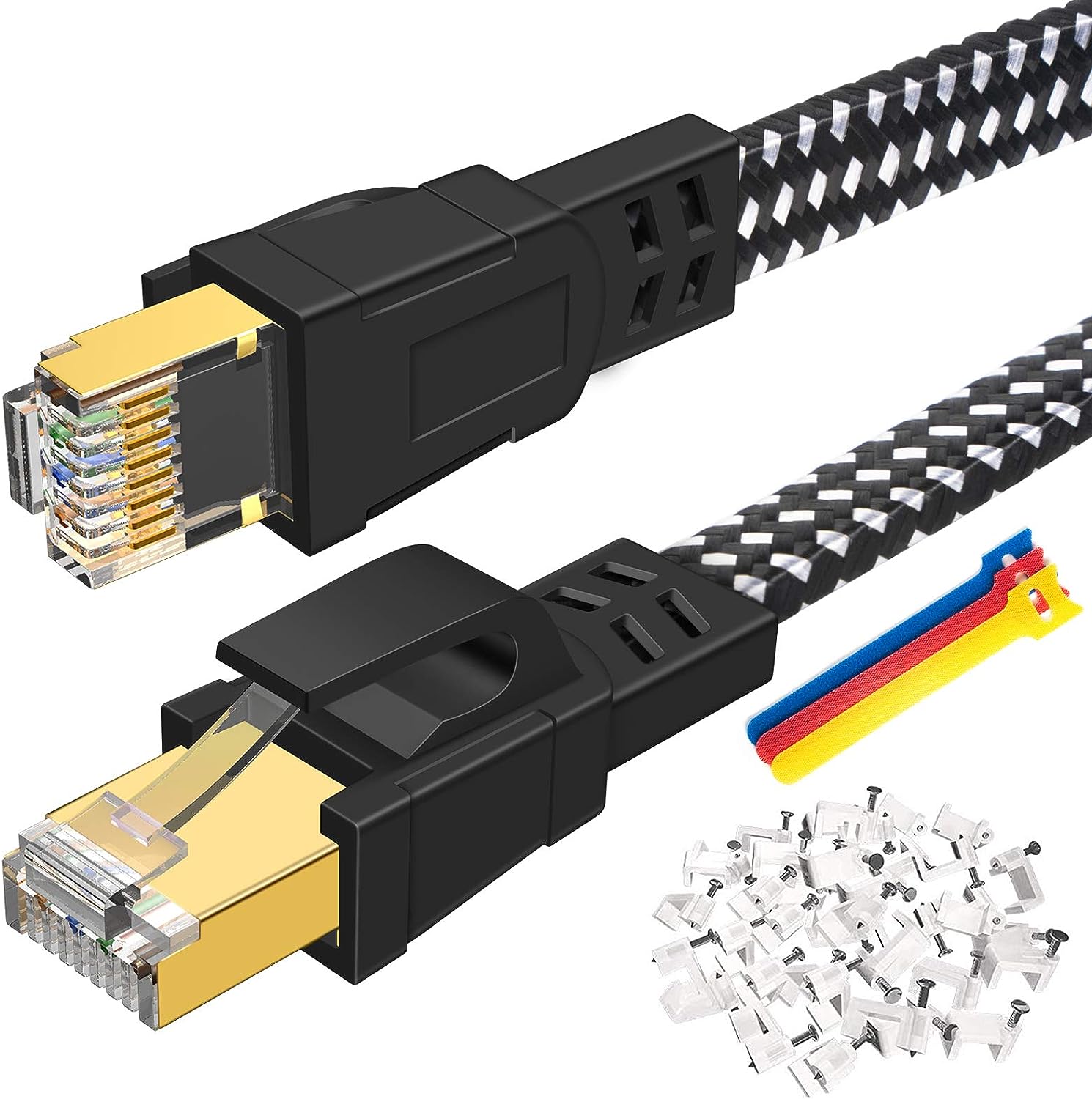 Cat 8 Ethernet Cable 50 FT, Nylon Braided High Speed [...]