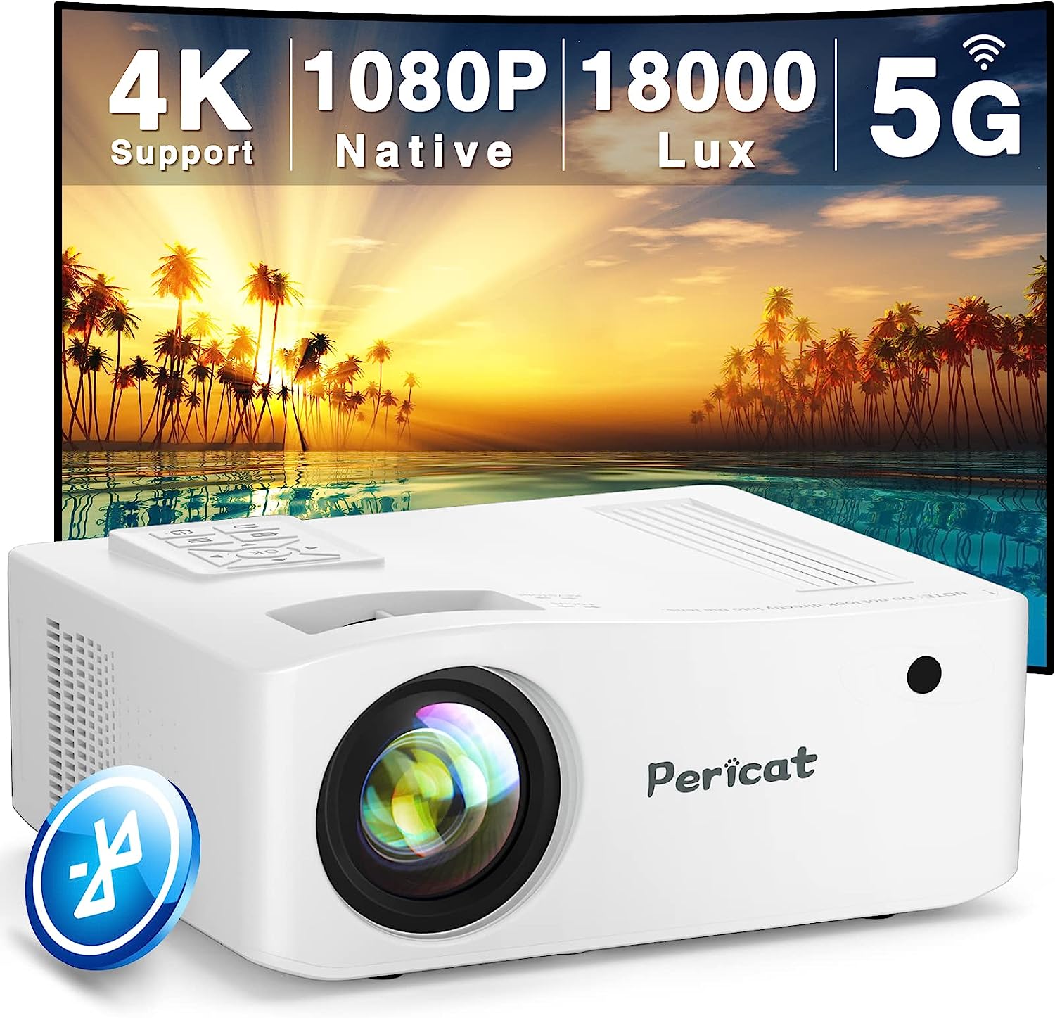 5G WiFi Bluetooth Projector, Native 1080P Outdoor [...]