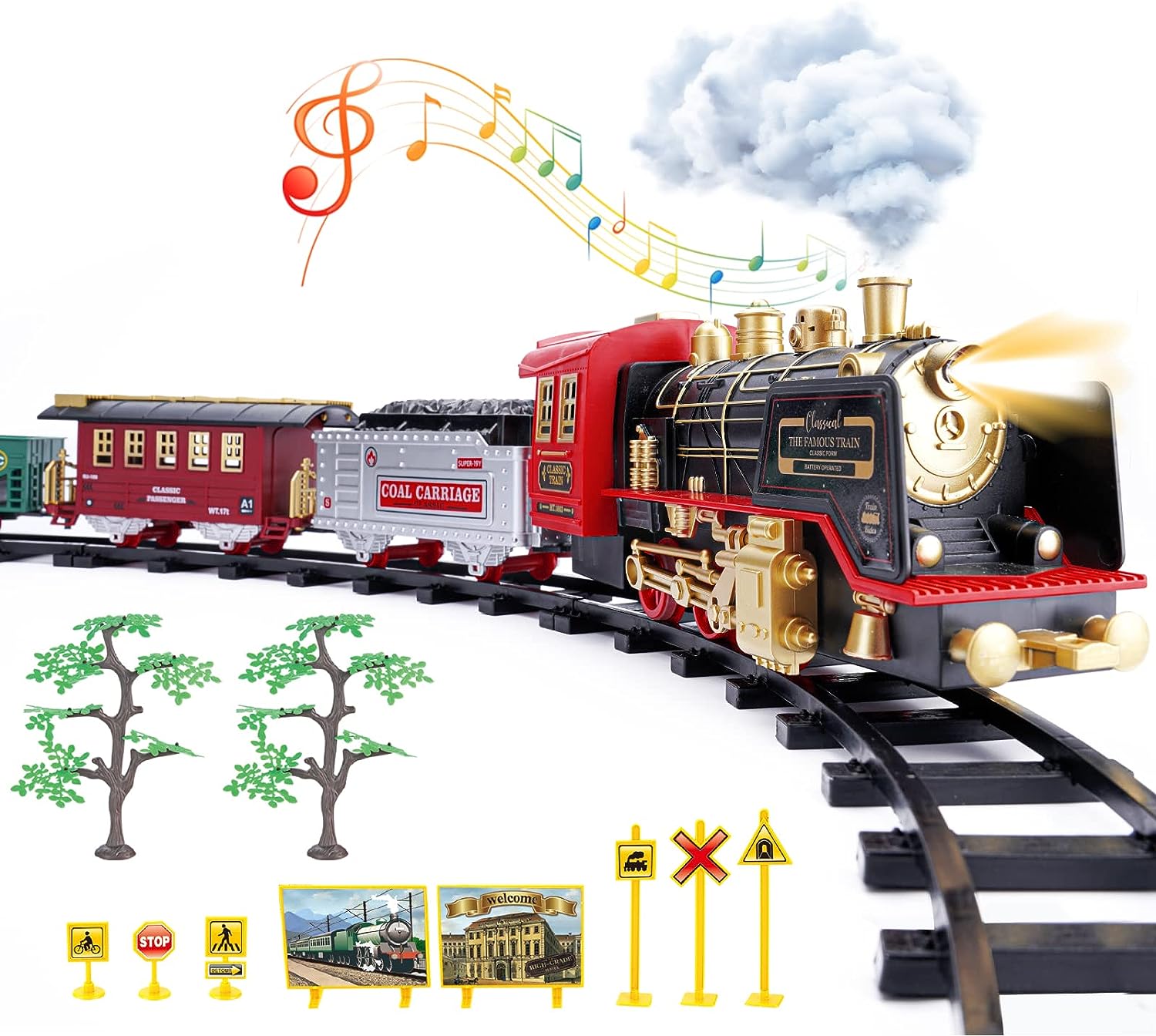 LZZAPJ Train Set with Steam Locomotive, Toddler [...]