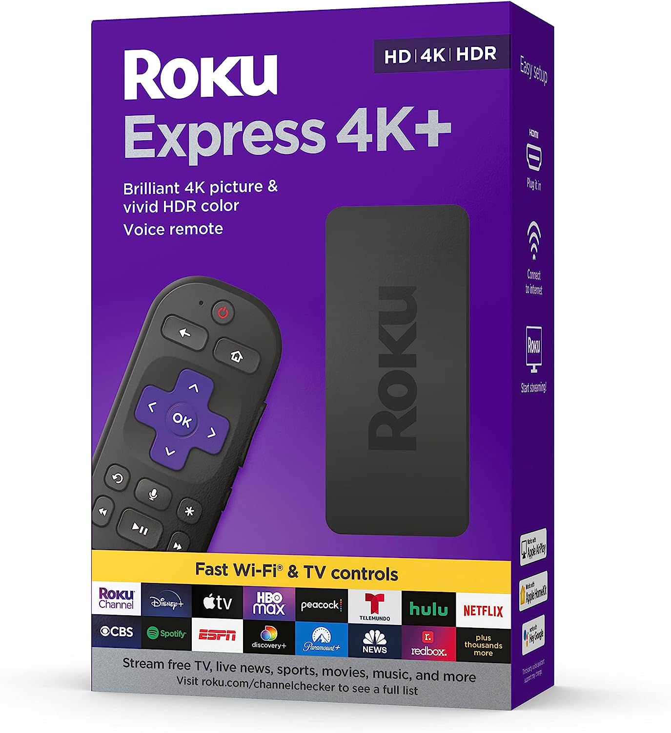 Roku Express 4K+ | Roku Streaming Device 4K/HDR, Roku [...]