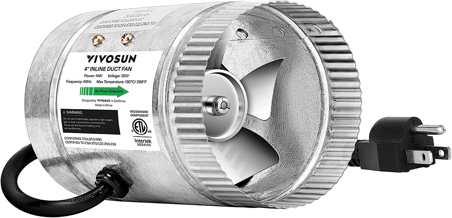 VIVOSUN 4 Inch Inline Duct Fan 100 CFM, HVAC Exhaust [...]