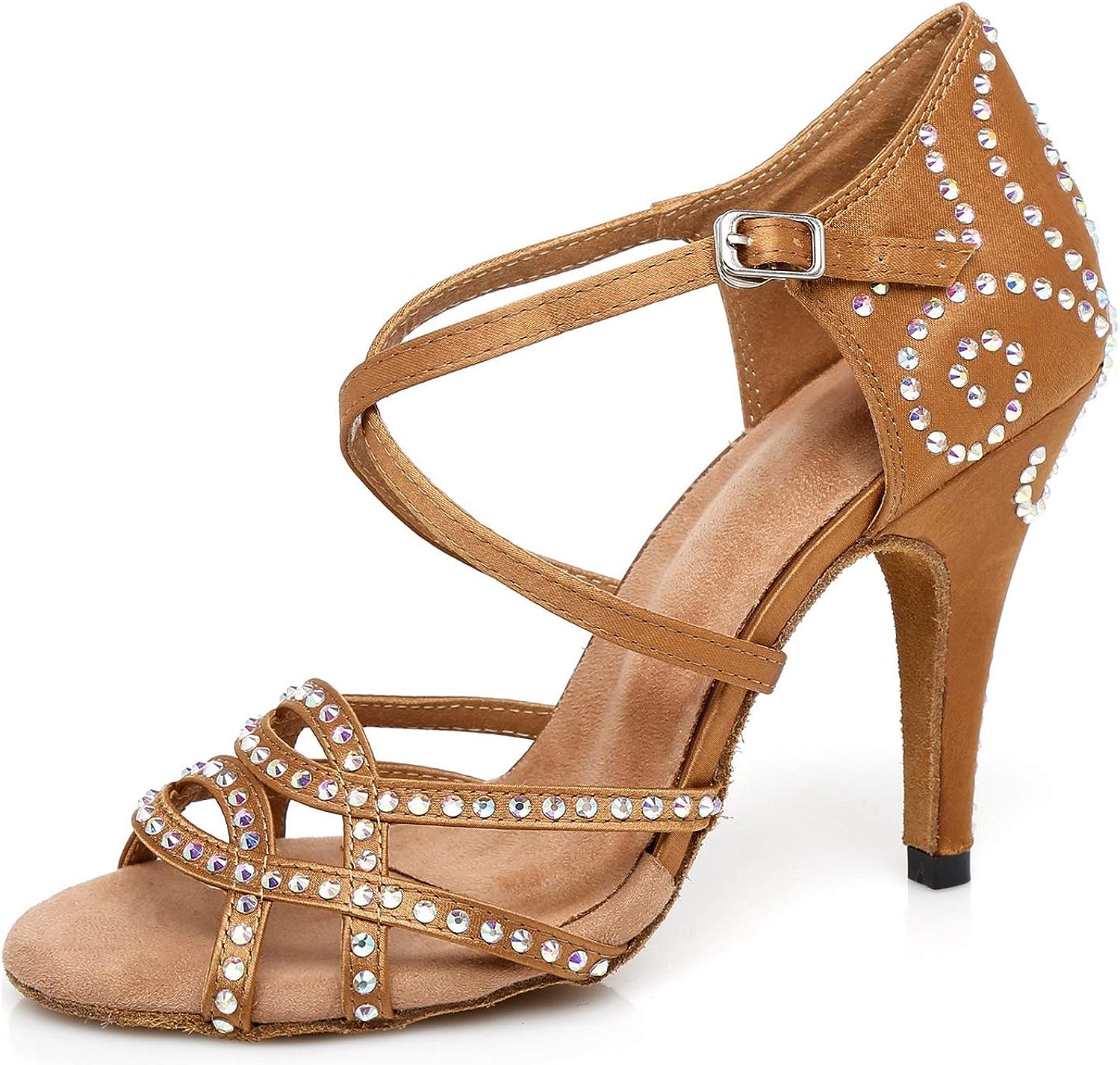 Minishion Dance Shoes for Women Glitter Ankle Strap [...]
