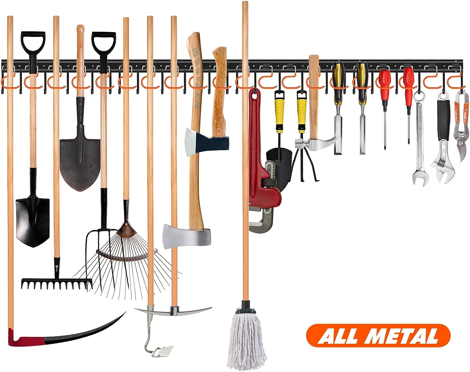 68'' All Metal Garden Tool Organizer Adjustable Garage [...]