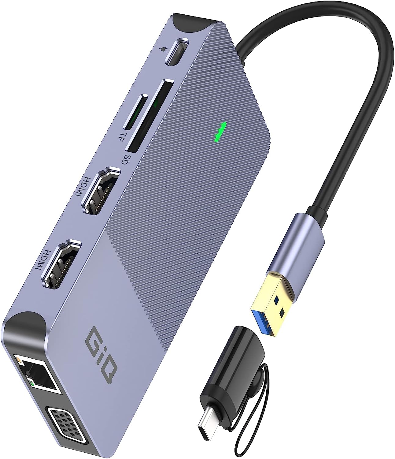 USB Docking Station GIQ USB C hub USB 3.0 to Dual HDMI [...]