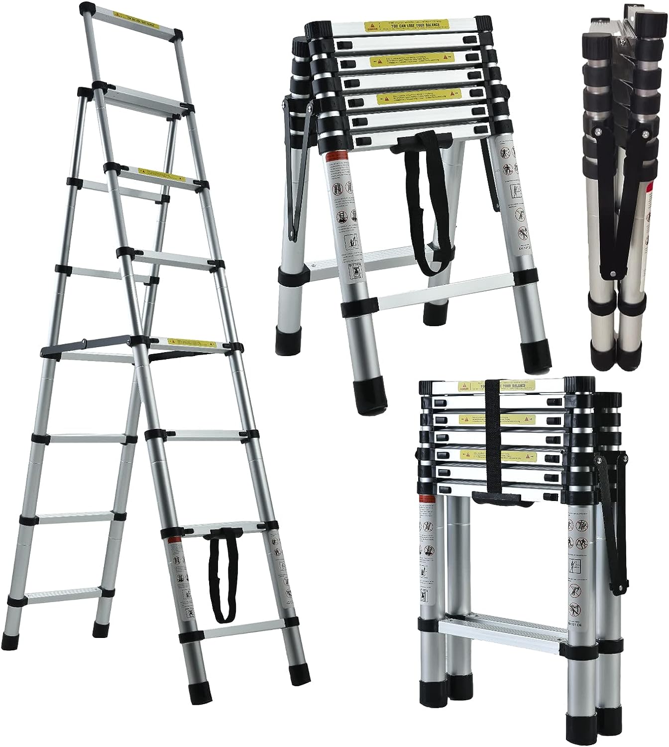 Telescoping Ladder, 6+7 Aluminum Extension Ladders [...]