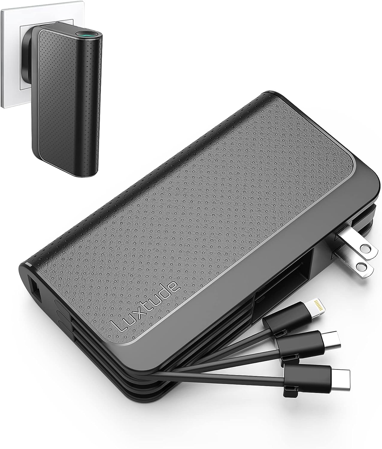 Luxtude Portable Phone Charger Built-in Wall Plug, [...]