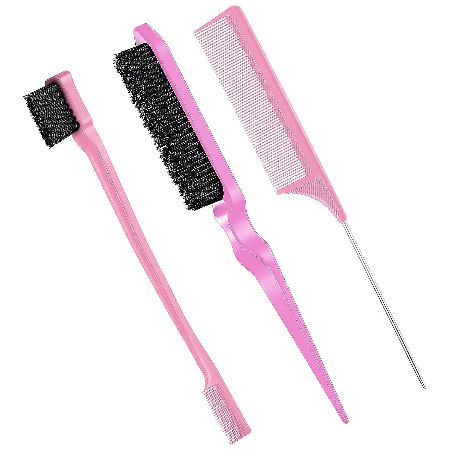 3 Pcs Slick Back Hair Brush Set Bristle Hair Brush [...]