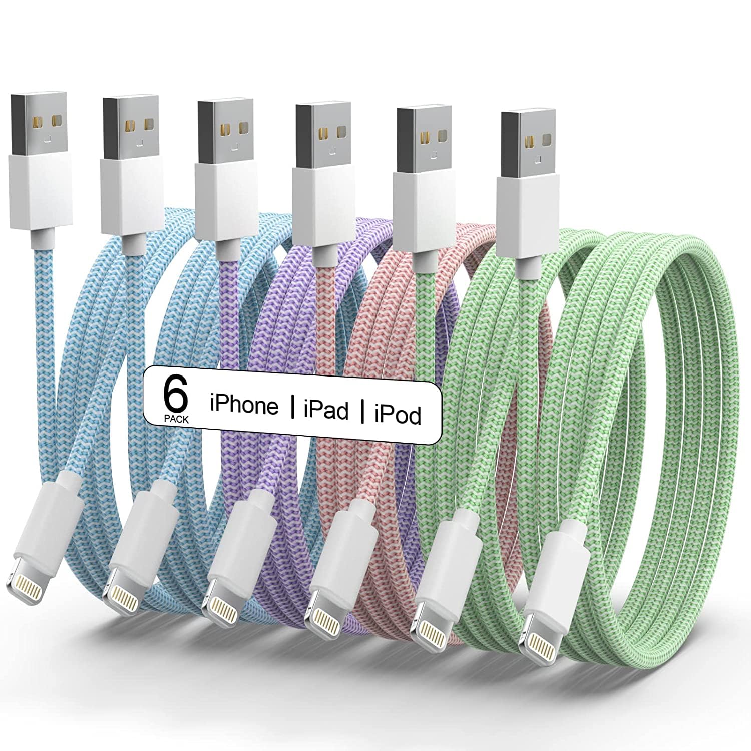 iPhone Charger [Apple MFi Certified] 6Pack 3/3/6/6/6/9 [...]