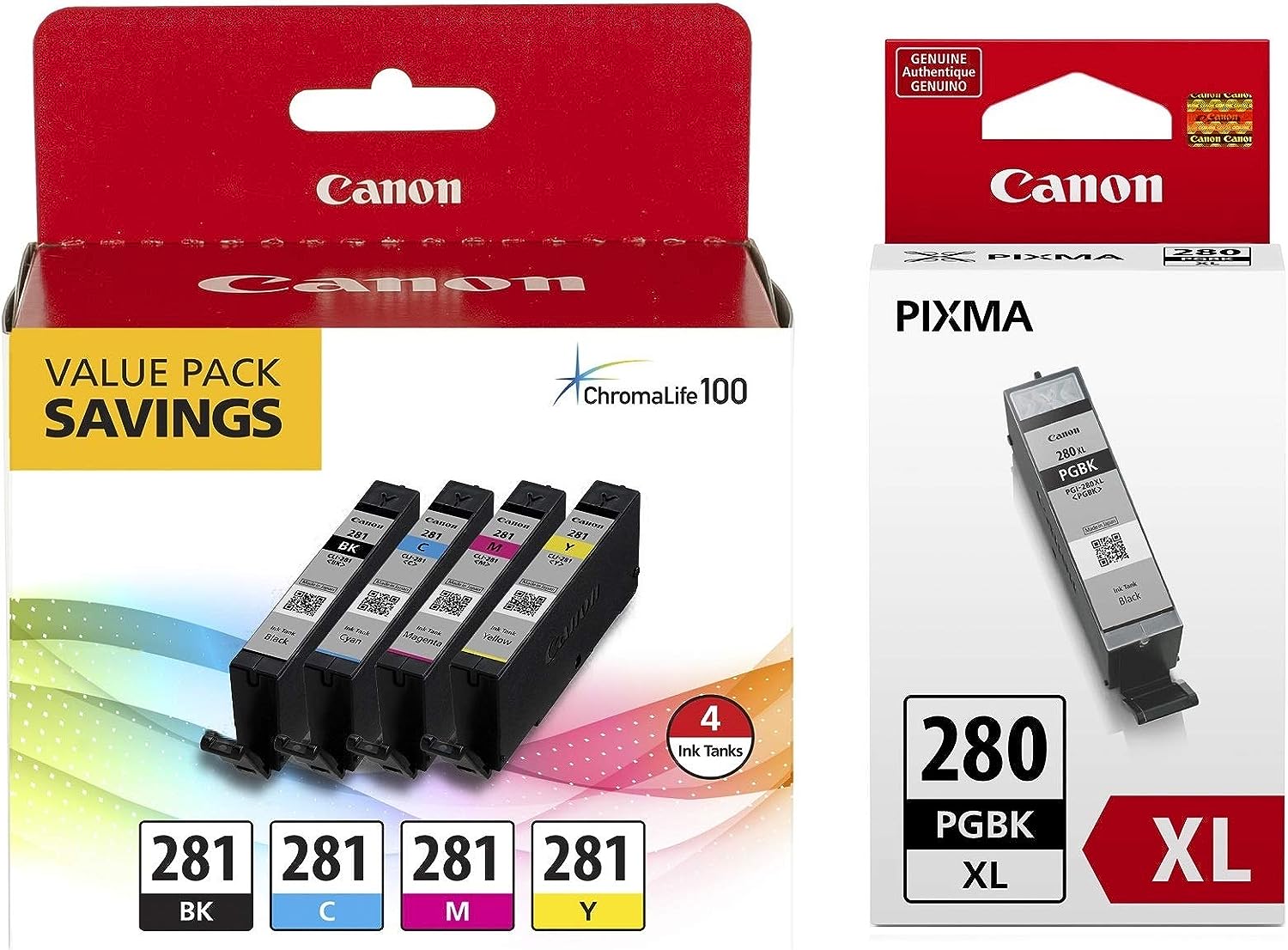 Canon CLI-281 BKCMY 4-Color Ink Tank Value Pack [...]
