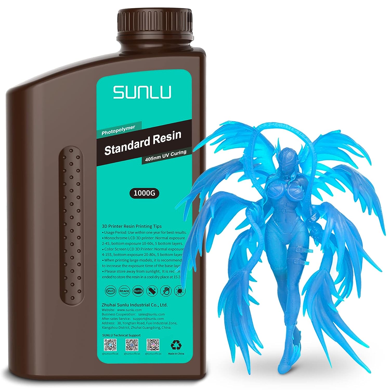 SUNLU 3D Printer Resin, 1kg Fast Curing Standard 3D [...]