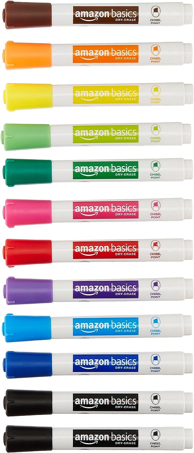 Amazon Basics Low-Odor Chisel Tip Dry Erase White [...]