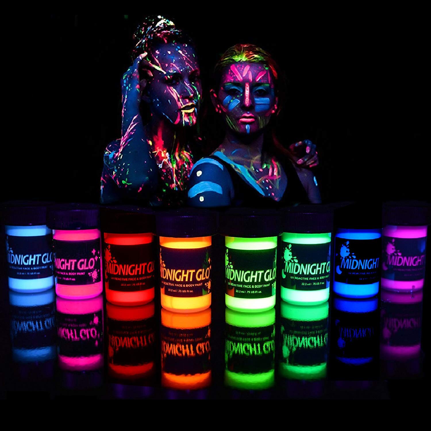 Midnight Glo Black Light Face and Body Paint (Set of 8 [...]