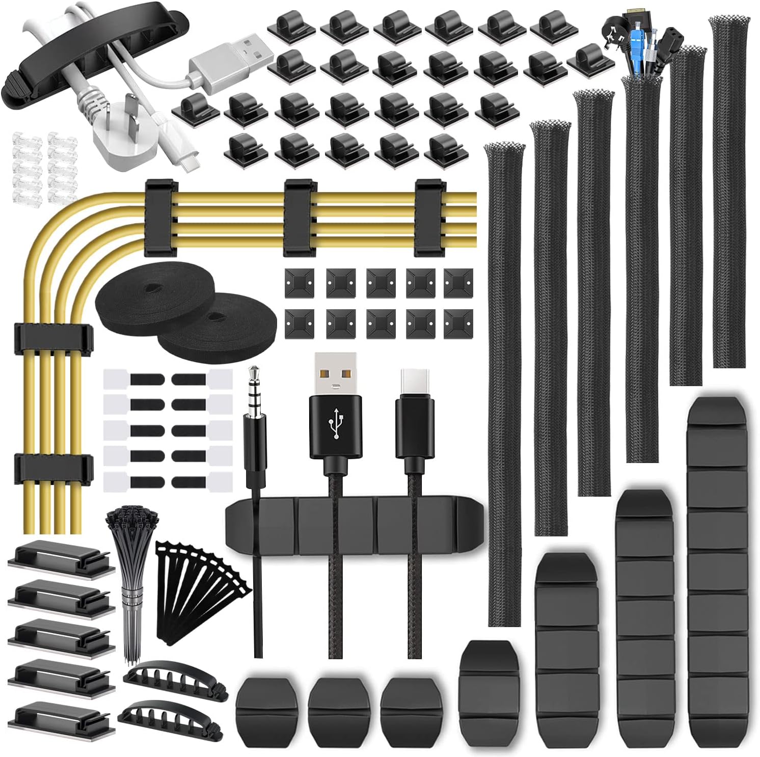 188 Pcs Cable Management Kit, 6 Cable Sleeves 50 Cord [...]