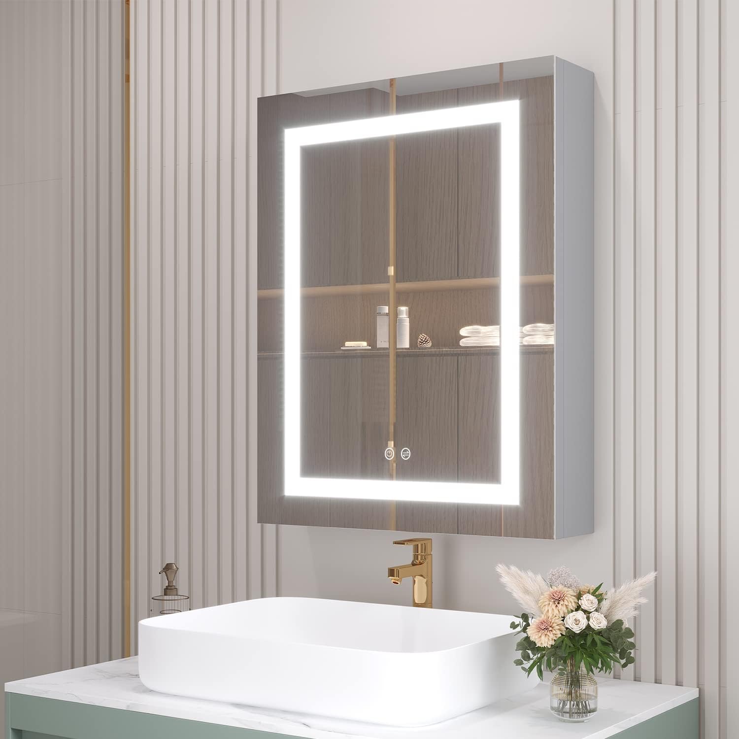 MIRPLUS 26x20 inch Bathroom Medicine Cabinet with LED [...]