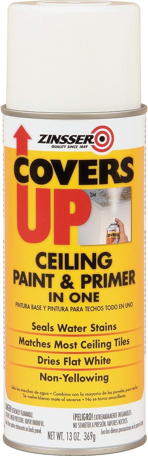 Zinnser 03688 Covers Up Stain Sealing Ceiling Paint, White