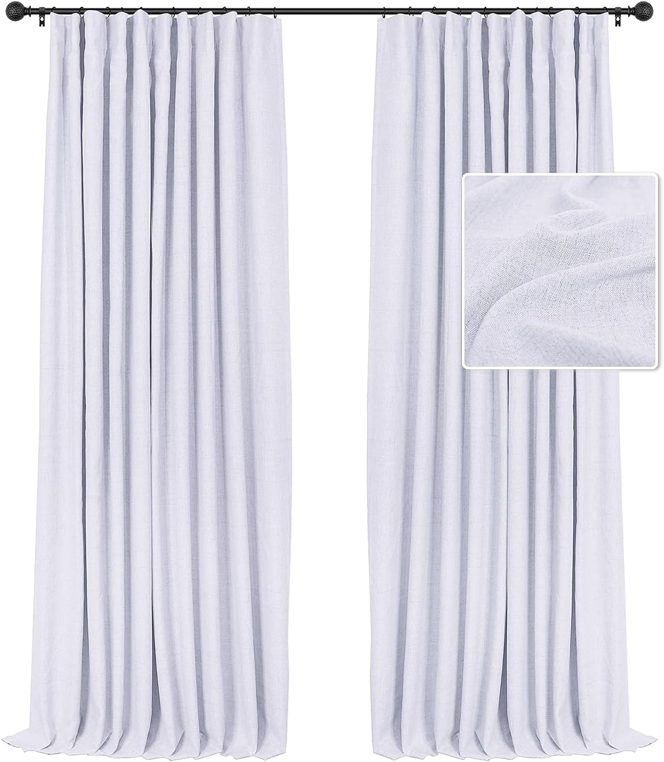 INOVADAY Blackout Curtains, 2-Panel Linen Textured [...]