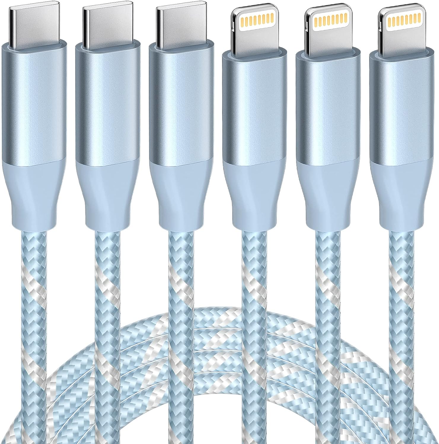 USB C to Lightning Cable 3 Pack 6FT Apple MFi [...]