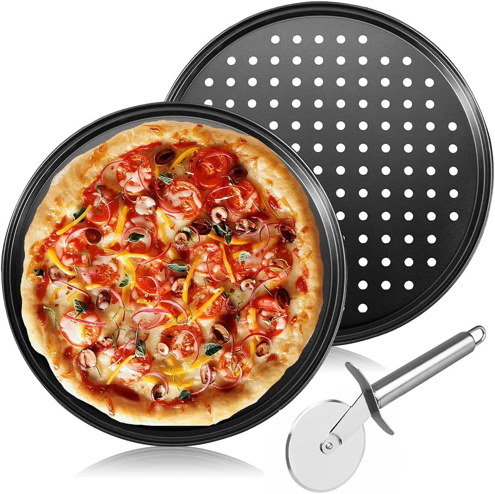 Anyangjia Pizza Pan for Oven, 2 Pcs Round Pizza Pan [...]