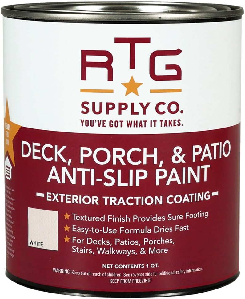 RTG Deck, Porch, & Patio Anti-Slip Paint (Quart, White)