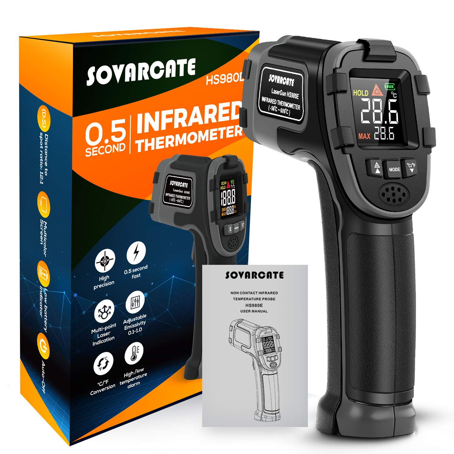 Infrared Thermometer SOVARCATE Digital IR Laser [...]