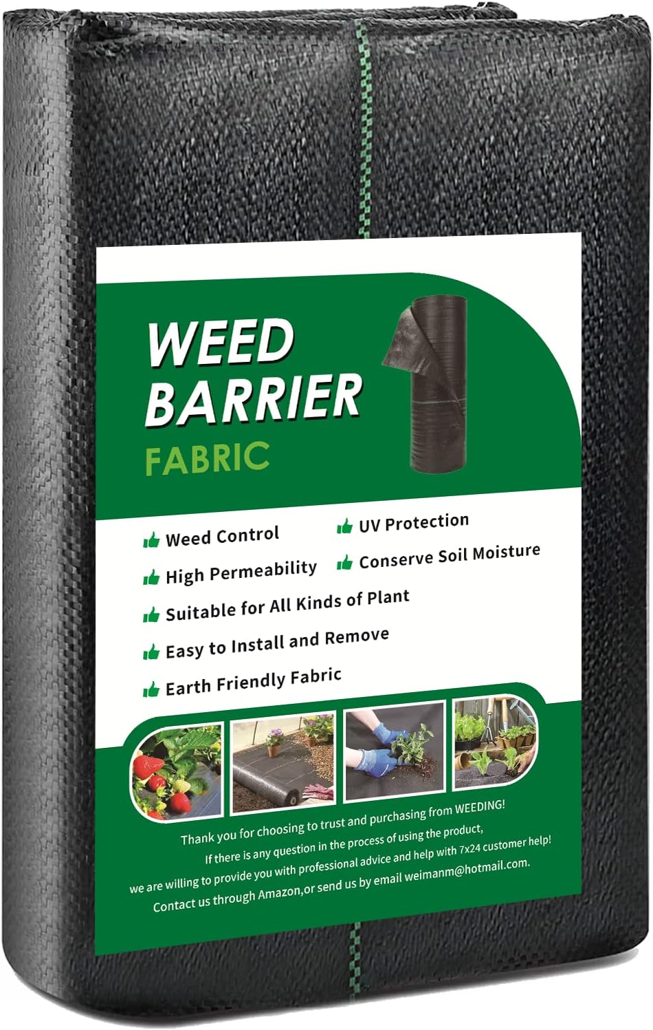 WEEDING 1.4ft x50ft Weed Barrier- 3.2oz Woven Weed [...]