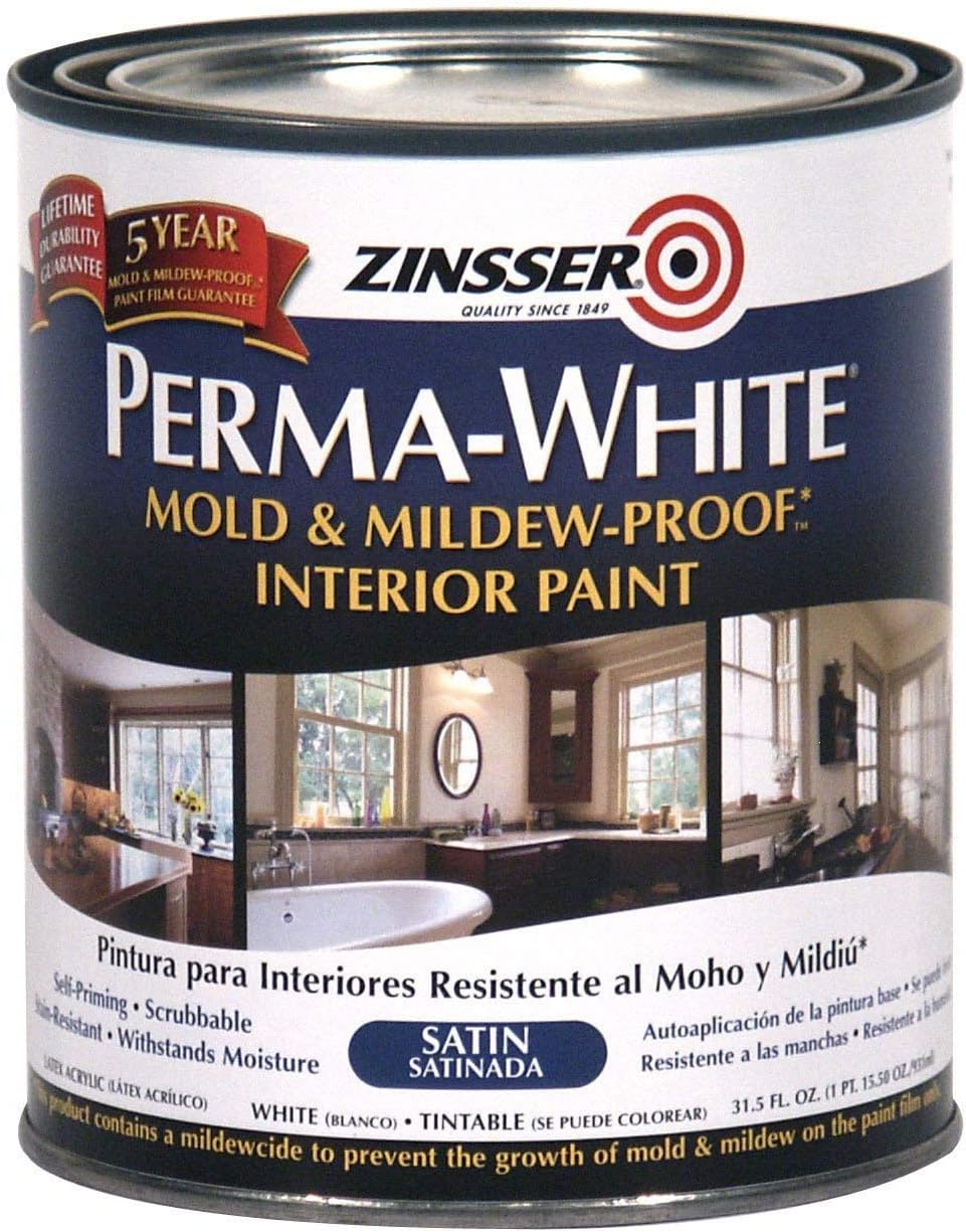Zinsser 02704 Quart Satin Gloss Perma-White Mildew- [...]