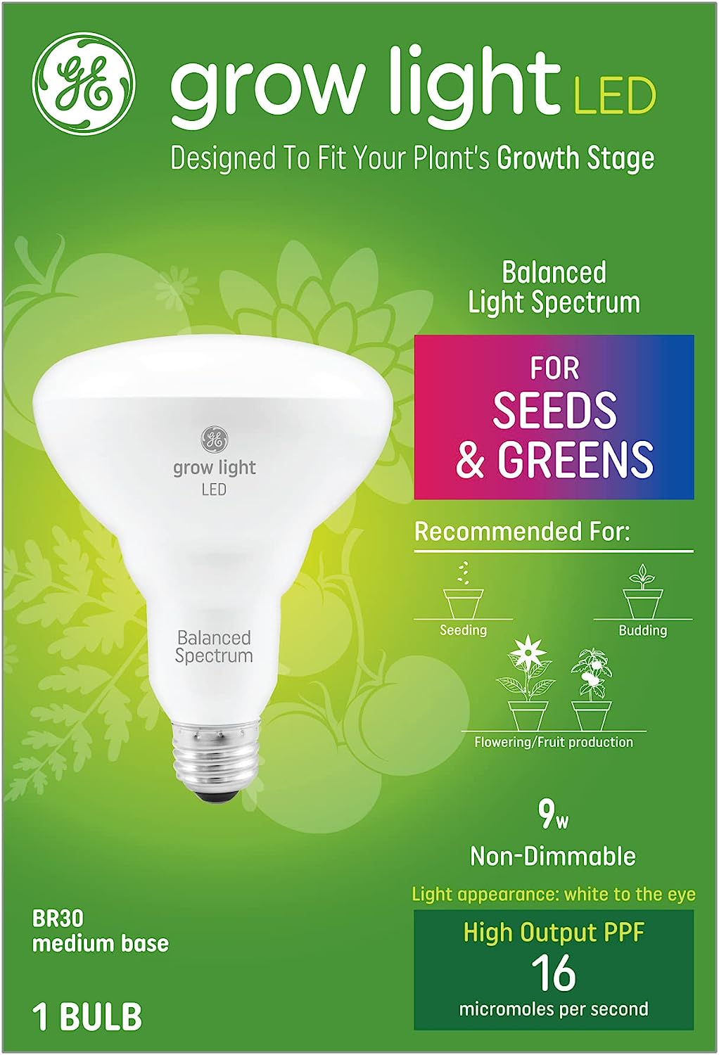 GE Grow Light LED Indoor Flood Light Bulb, Balanced [...]