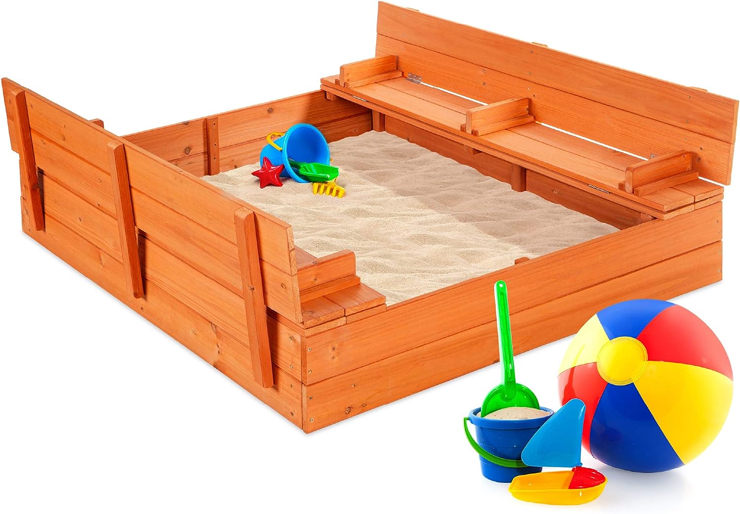 Best Choice Products 47x47in Kids Large Wooden Sandbox [...]