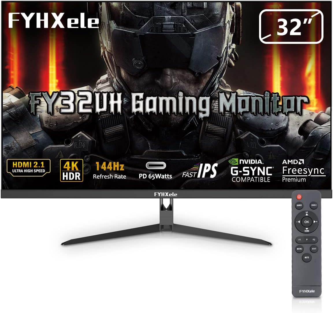 FYHXele 4K Gaming Monitor 144Hz 32inch, Fast UHD IPS [...]