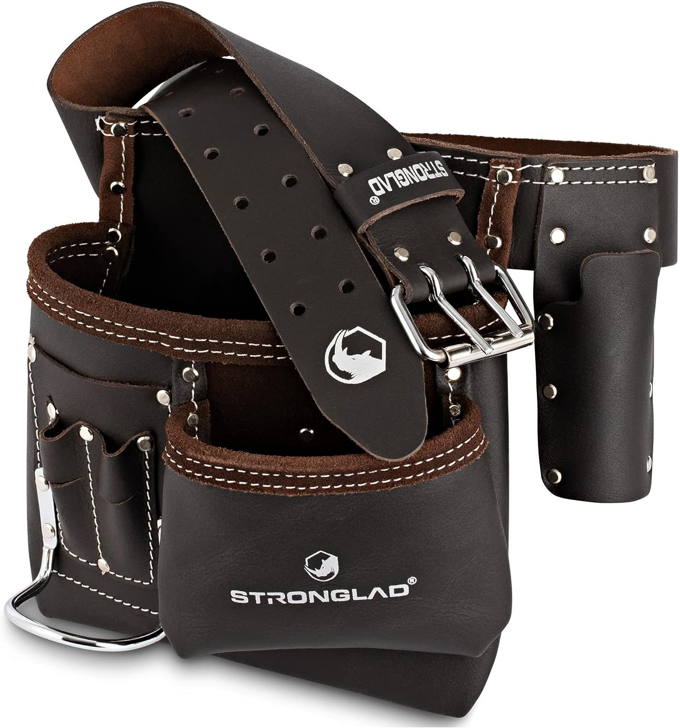STRONGLAD 5-Pocket Leather Tool Belt, Carpenters Tool [...]