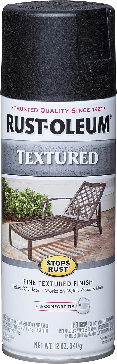Rust-Oleum 7220830 Textured Spray Paint, 12 oz, Black