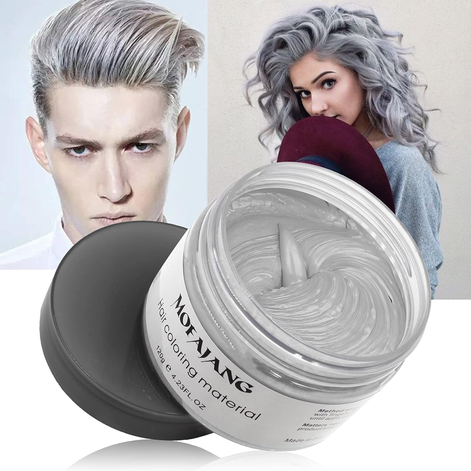 VOLLUCK Silver Gray Hair Wax Pomades 4.23 oz - Natural [...]