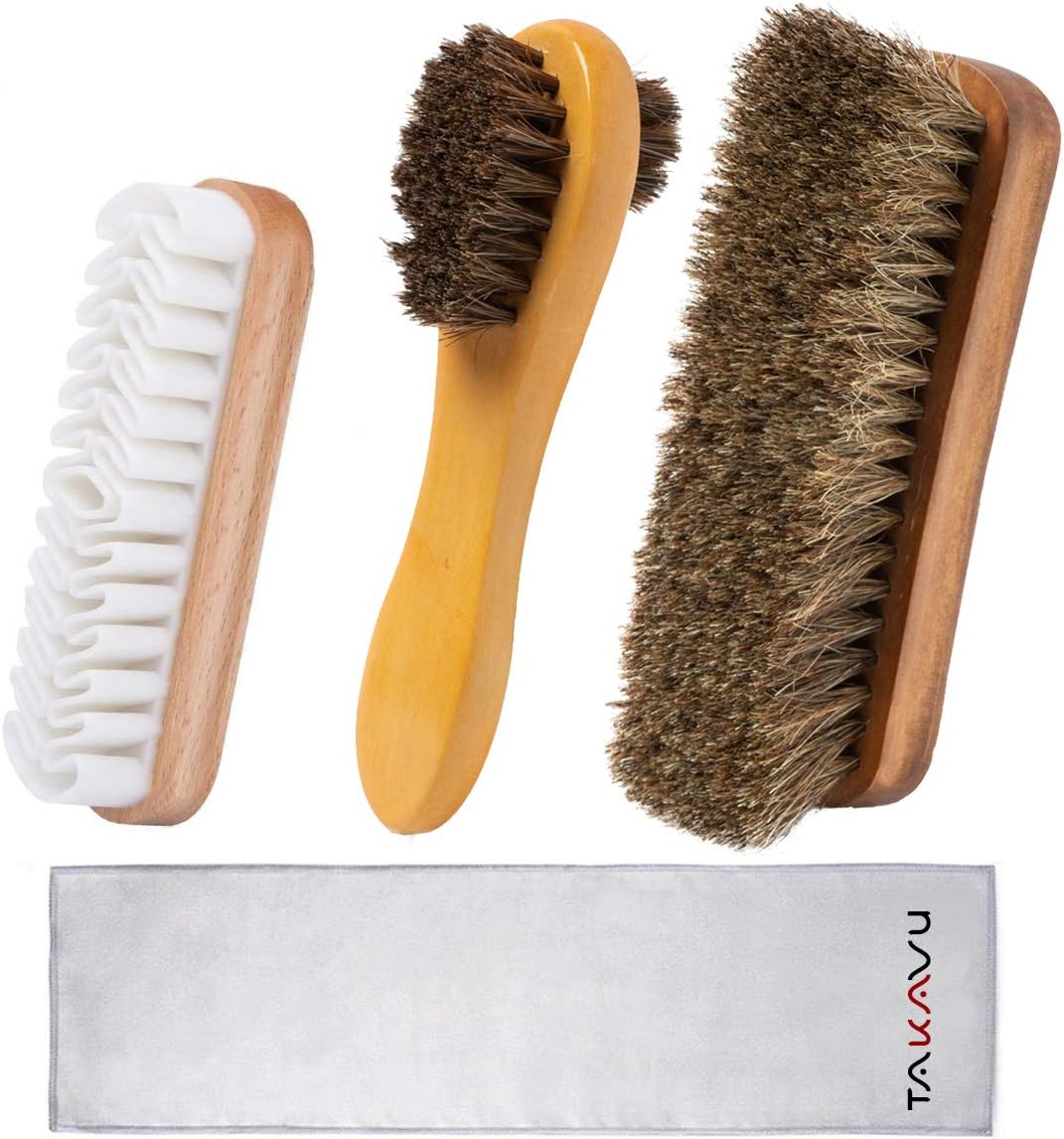 TAKAVU Shoe Shine Brushes Kit (4PCS) - 100% Soft [...]