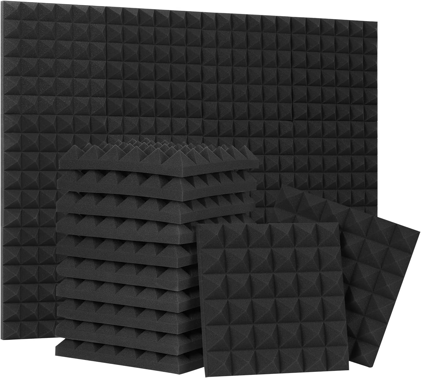 24 Pack-12 x 12 x 2 Inches Pyramid Designed Acoustic [...]