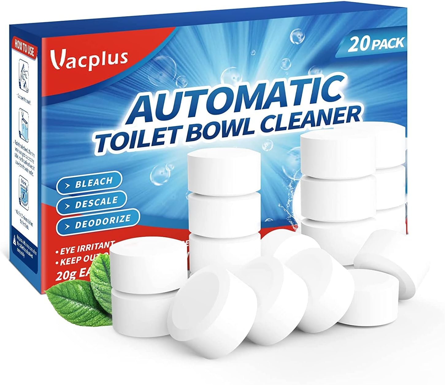 Vacplus Toilet Bowl Cleaner Tablets - 20 PACK, [...]