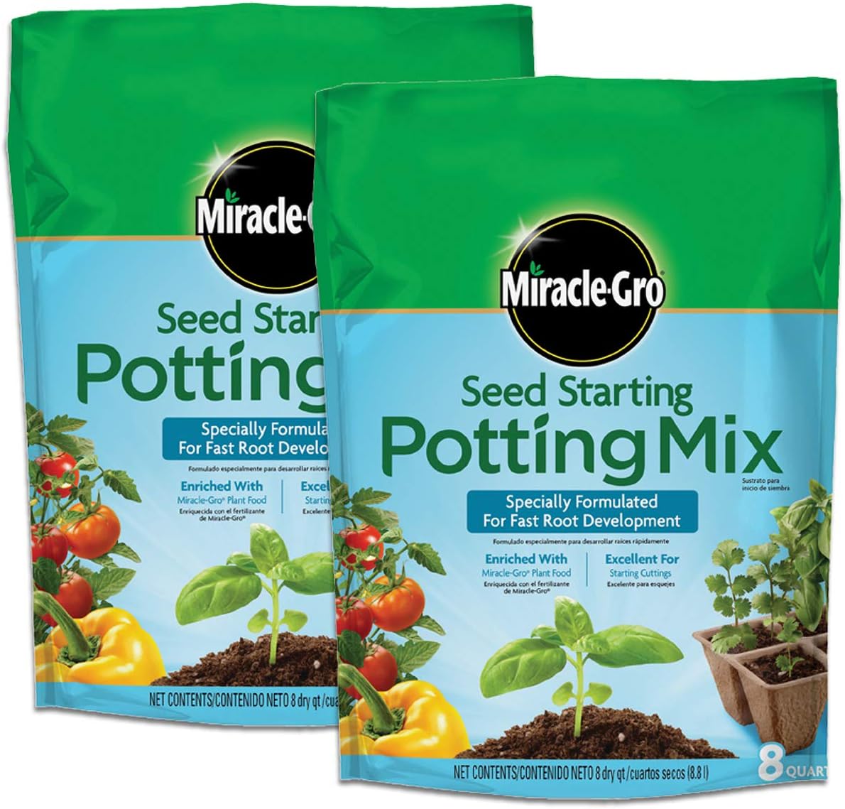 Miracle-Gro Seed Starting Potting Mix, 2-pack 8 qt., [...]