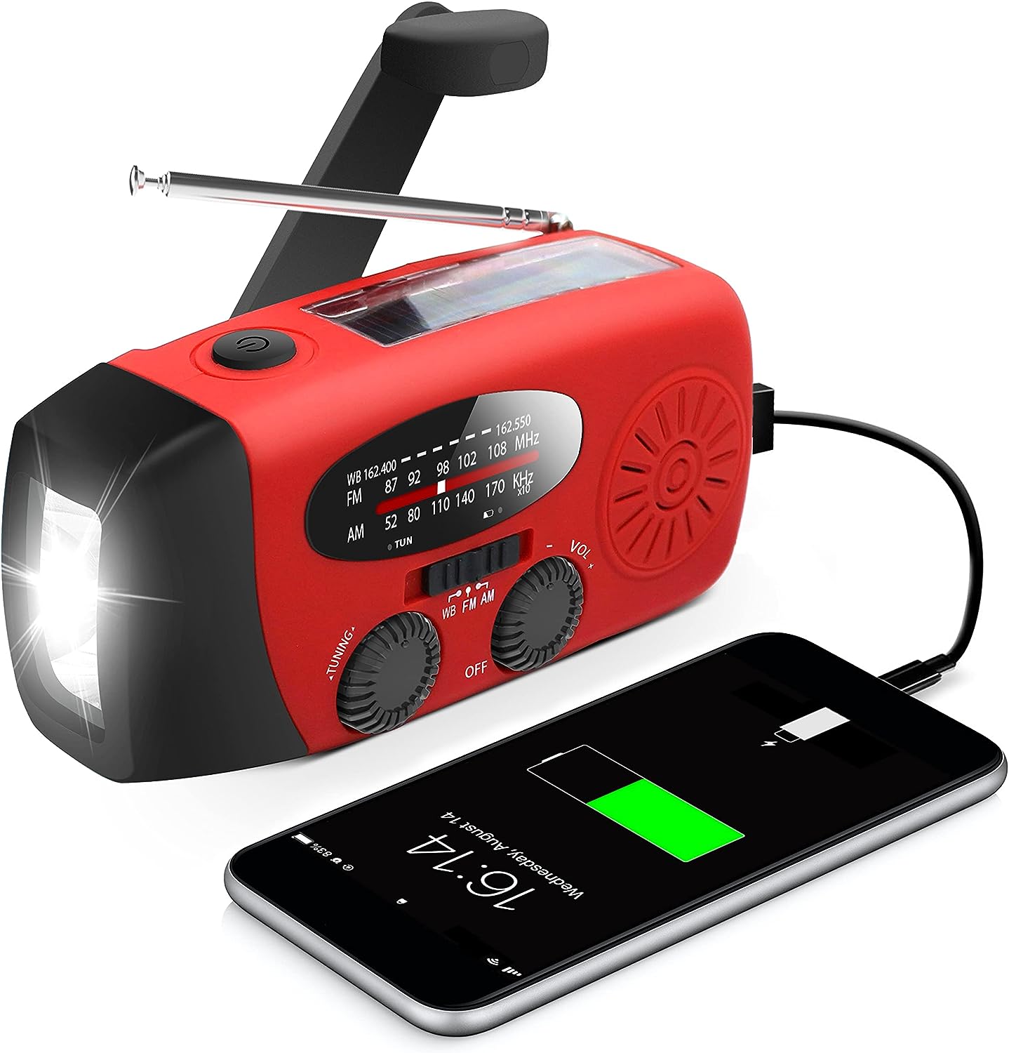Emergency Hand Crank Radio with LED Flashlight for [...]