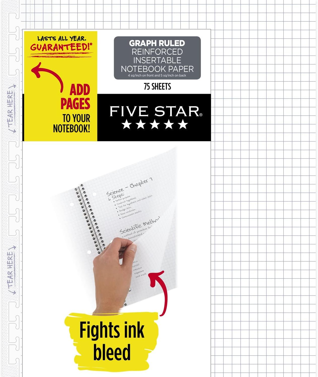 Five Star Insertable Loose Leaf Paper, 1 Pack, 3 Hole [...]