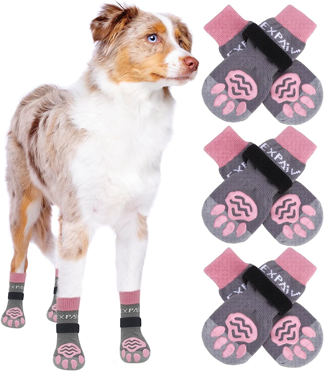 EXPAWLORER Double Side Anti-Slip Dog Socks - Dog Shoes [...]