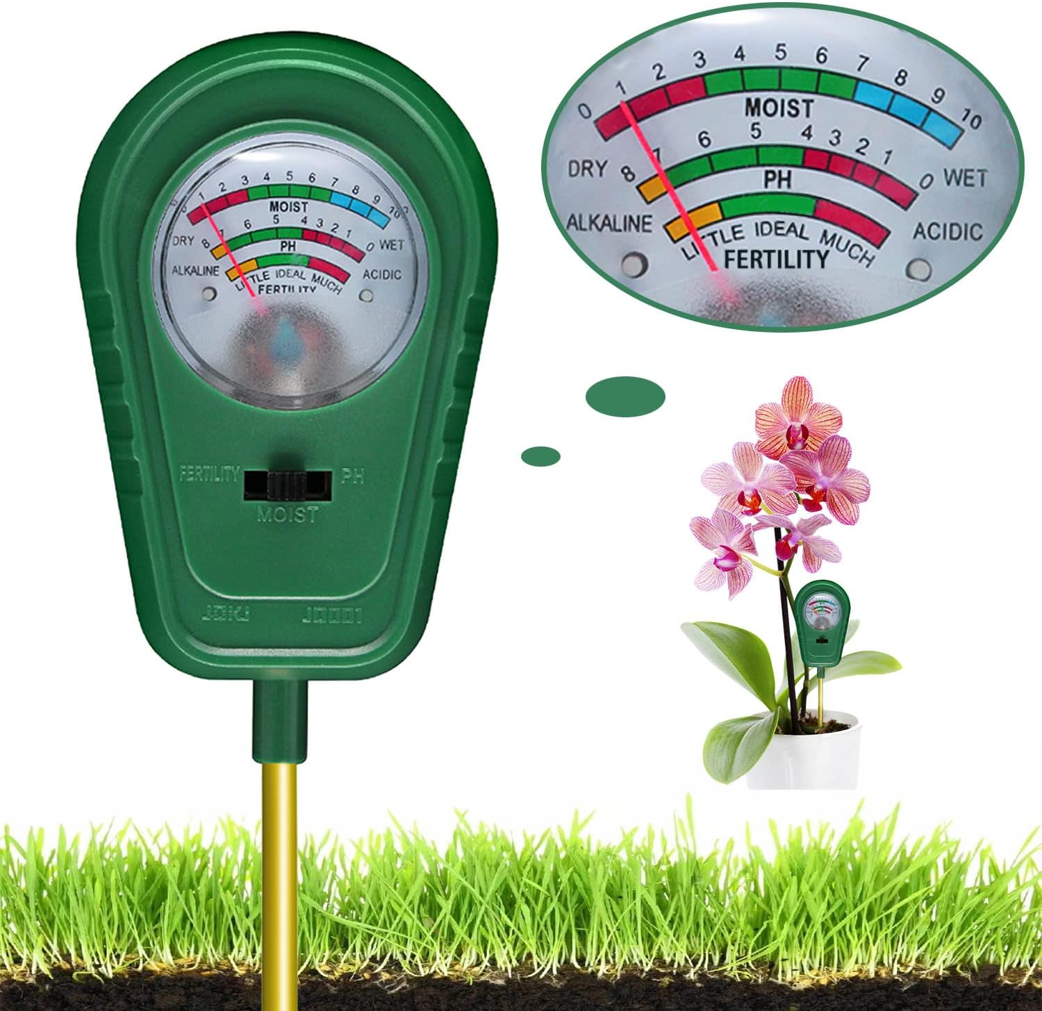 3-in-1 Soil Test Kit, Soil Moisture Meter/Soil ph [...]