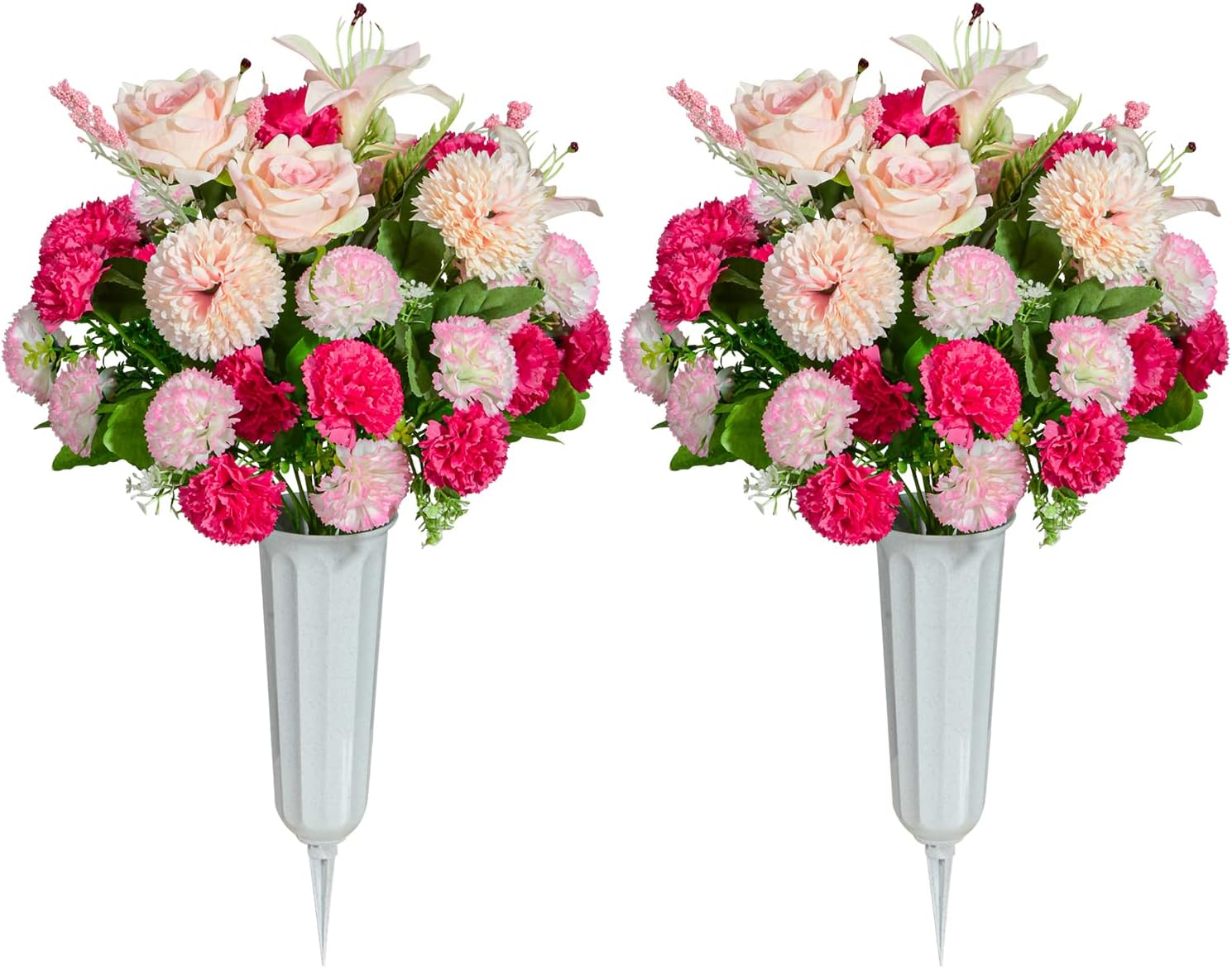 XONOR Cemetery Flowers, Set of 2 Artificial Carnation [...]