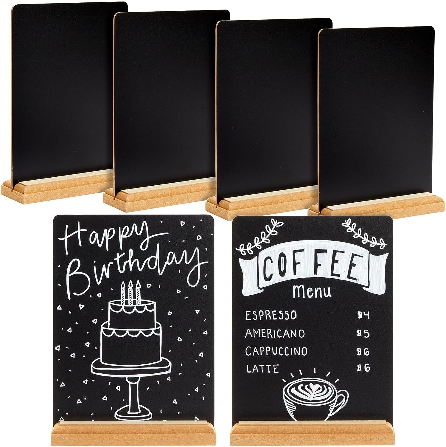 6 Pack Mini Chalkboard Signs with Stand for Table [...]