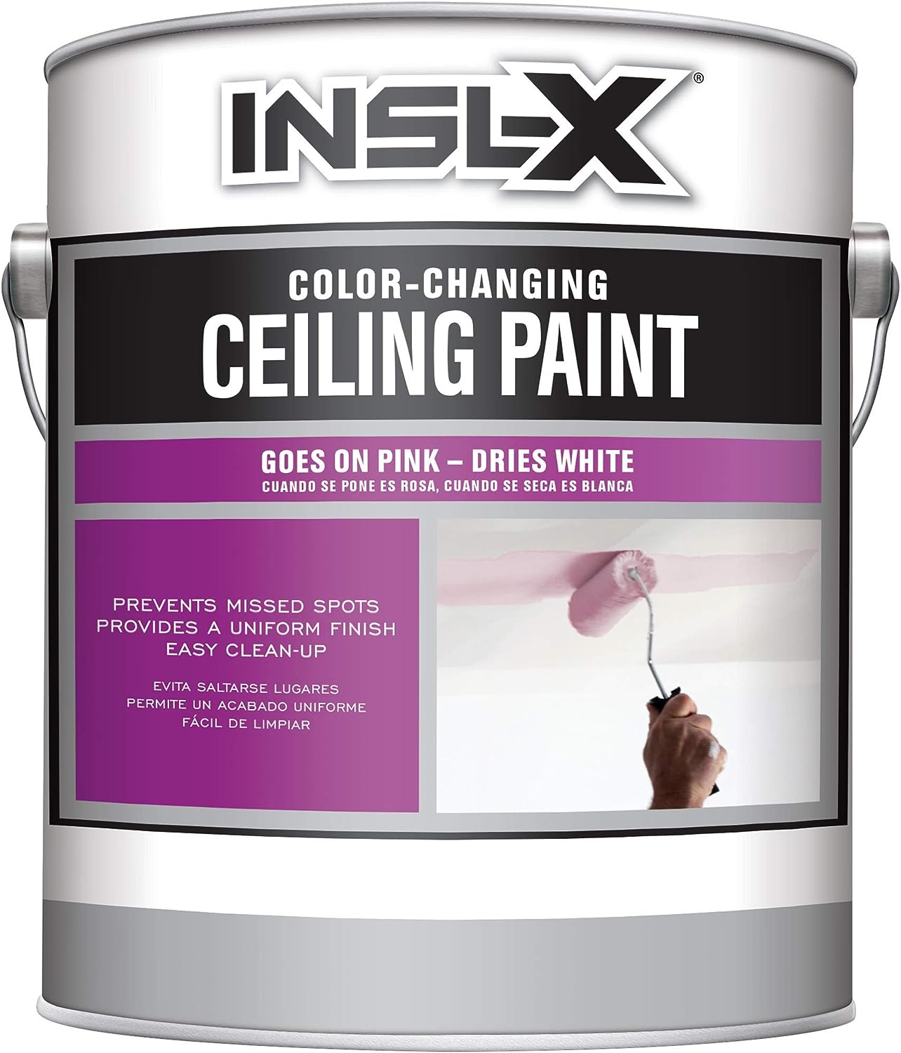 INSL-X Color-Changing Acrylic Ceiling Paint, White, 1 Gallon