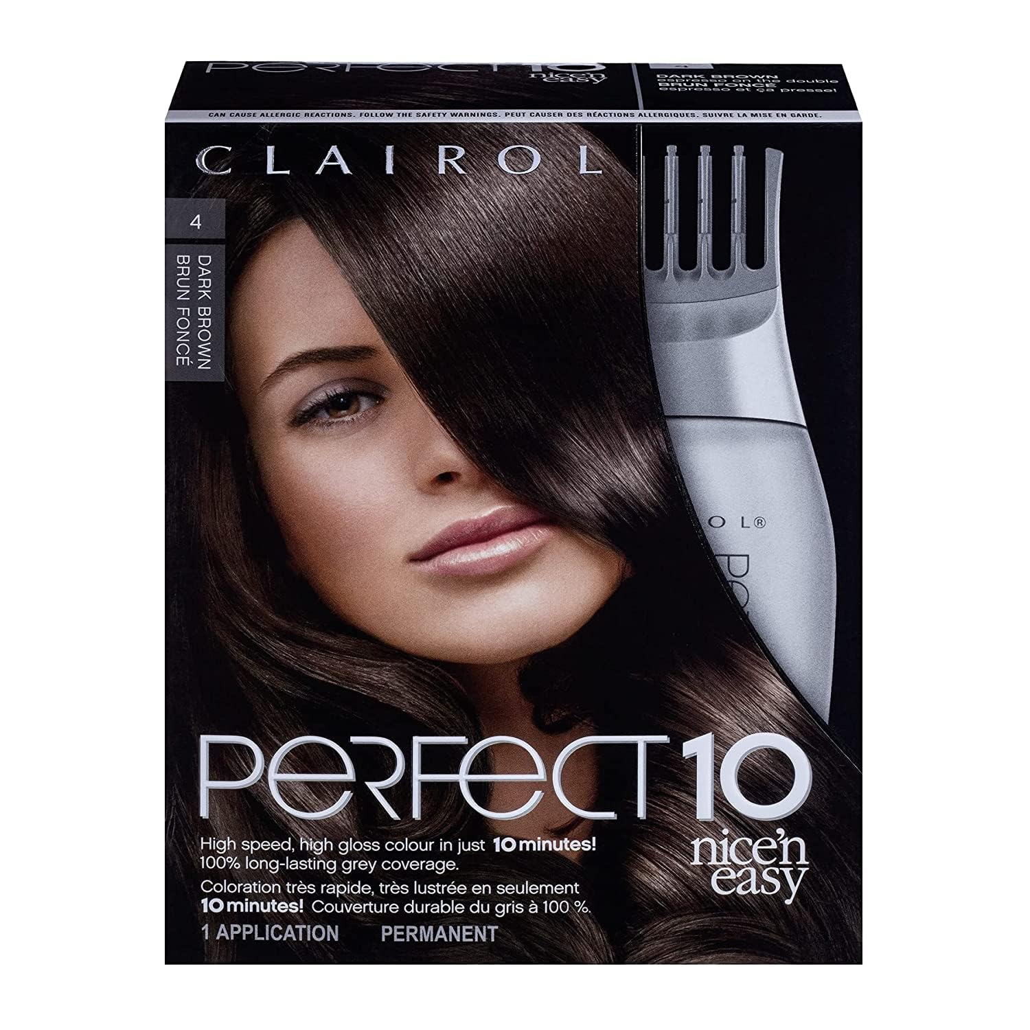 Clairol Nice'n Easy Perfect 10 Permanent Hair Dye, 4 [...]