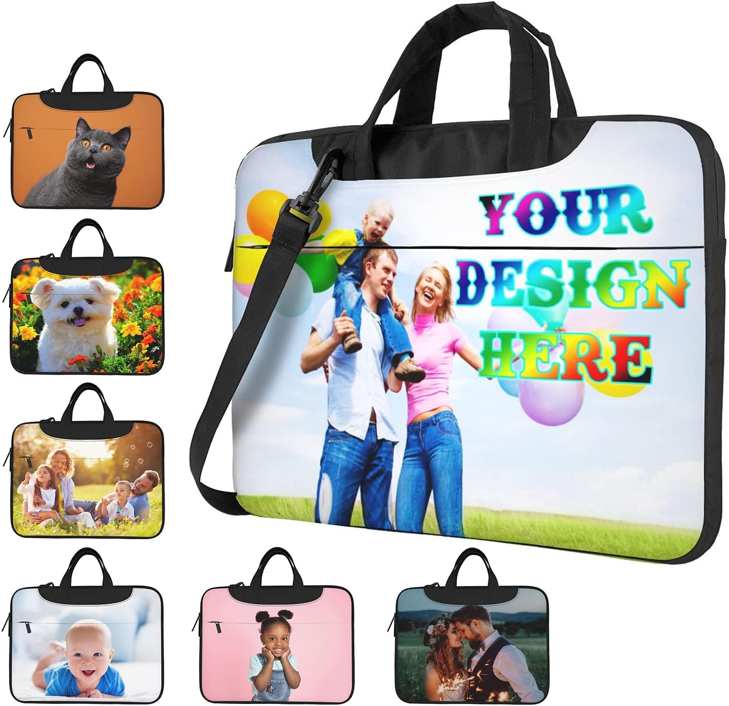 Personalized Custom Laptop Bag with Photo Text Logo, [...]