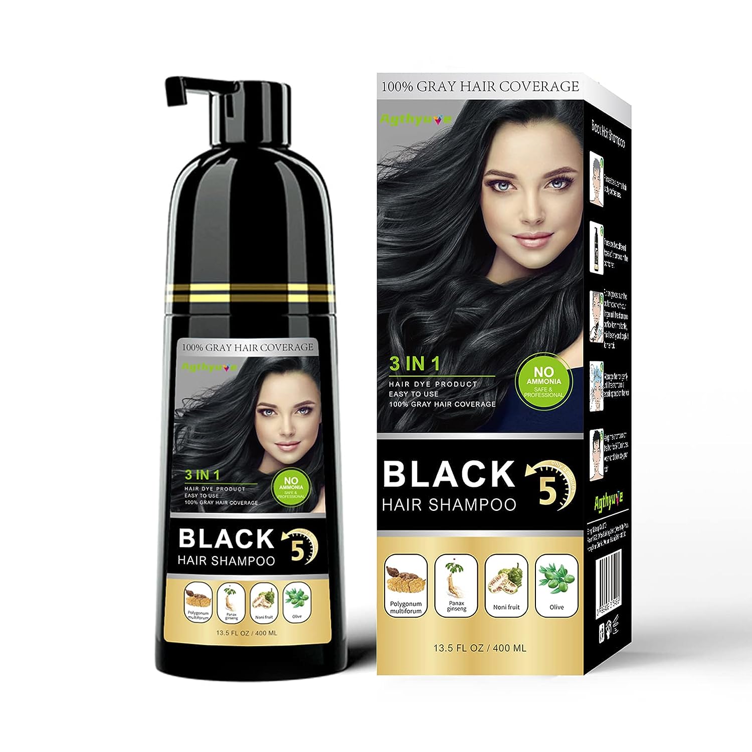 Agthyuve Instant Natural Black Hair Shampoo 13.53 Fl [...]