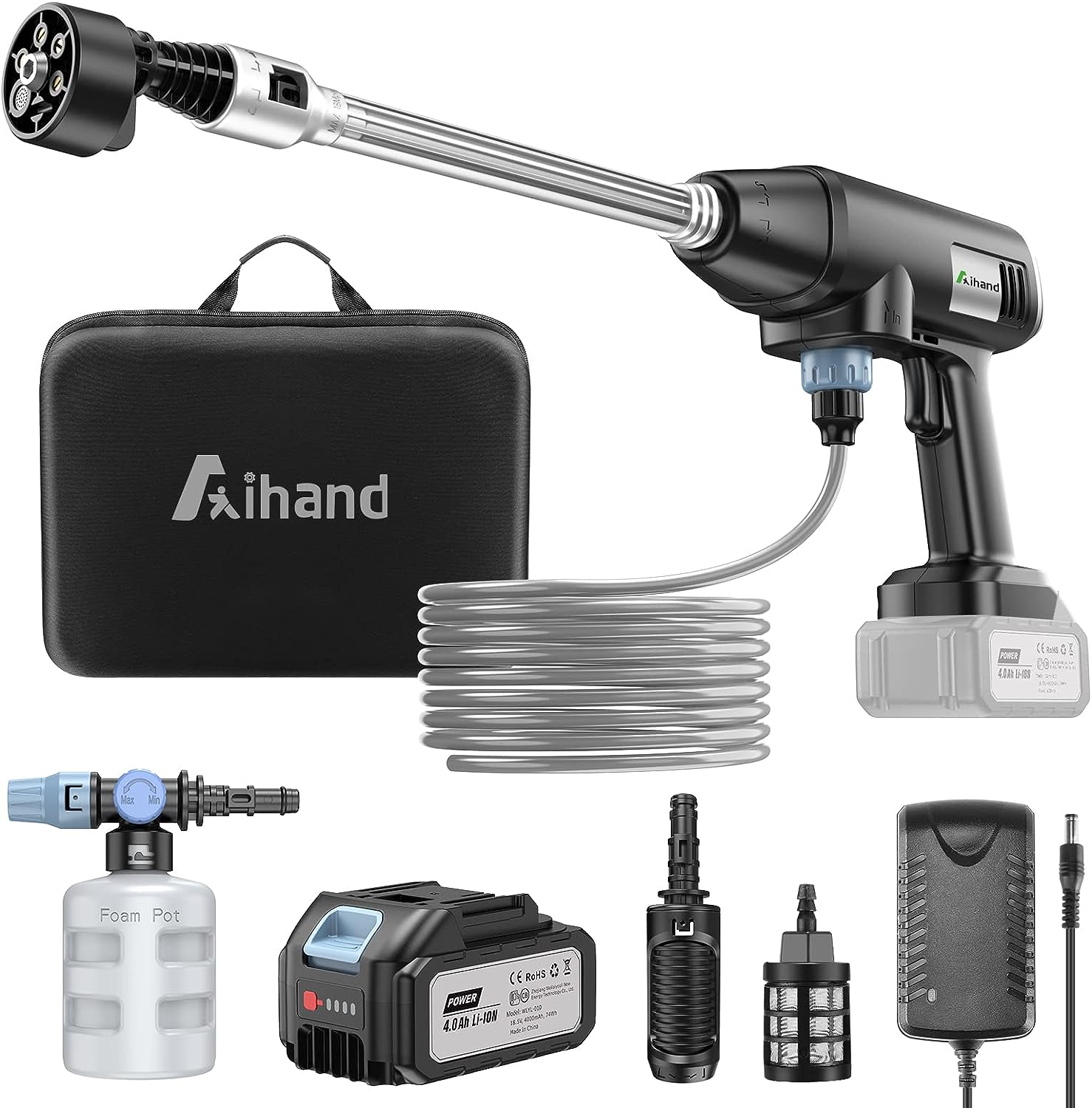 Aihand Cordless Pressure Washer, 652PSI Portable Power [...]
