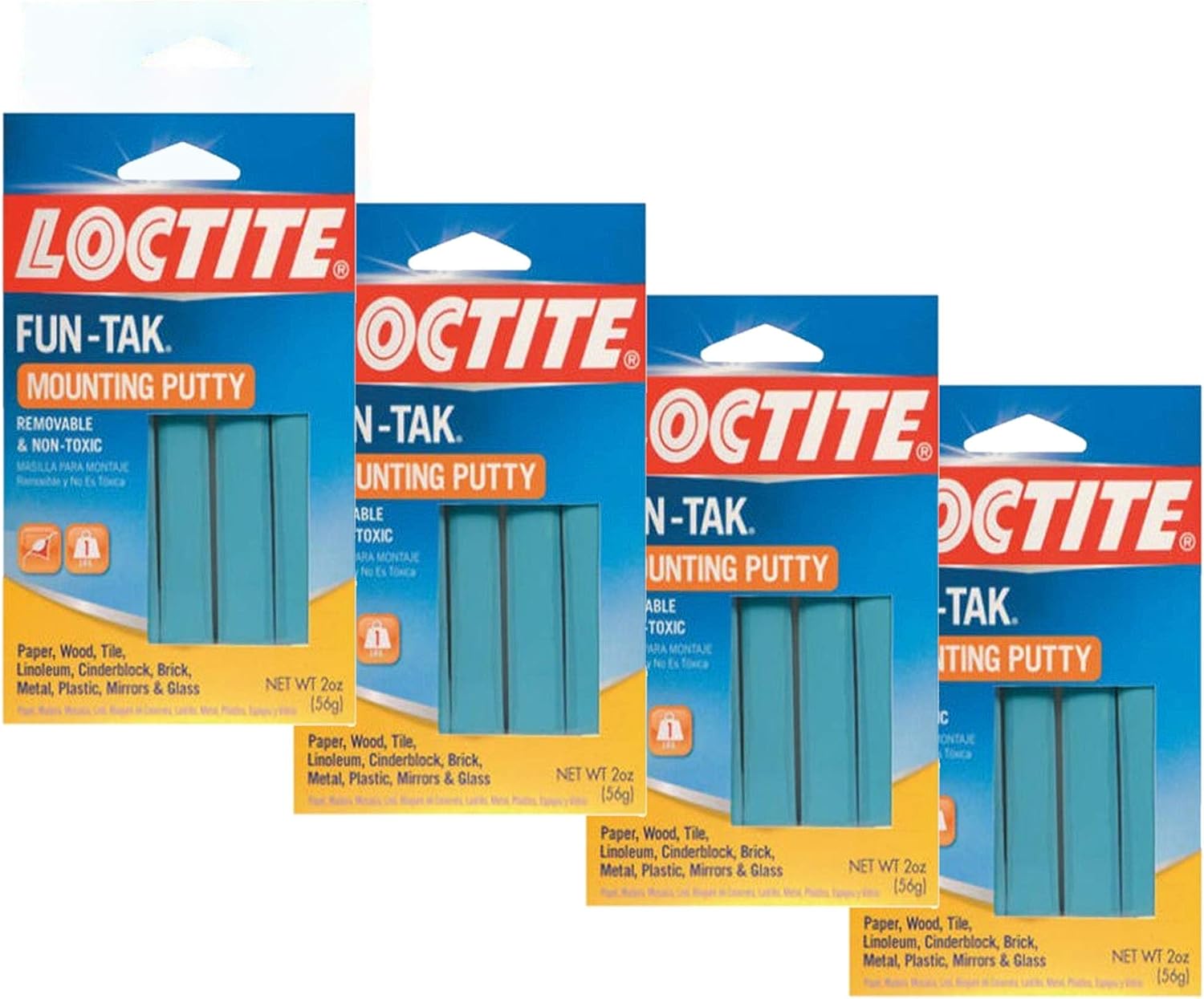 Loctite Fun-Tak Mounting Putty 2-Ounce (1087306) - 4 Pack