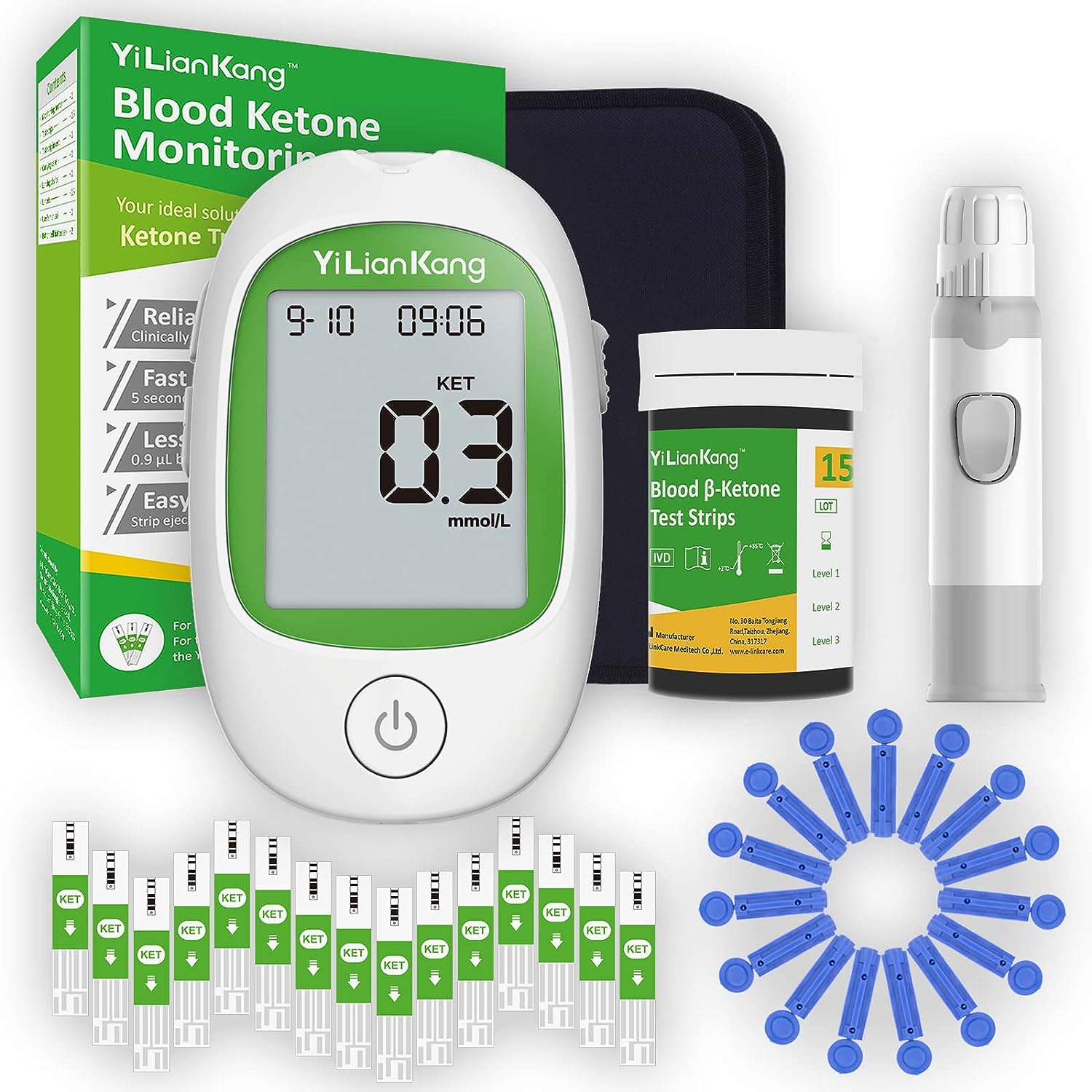 Blood Ketone Meter And 15 Blood Ketone Test Strips & [...]